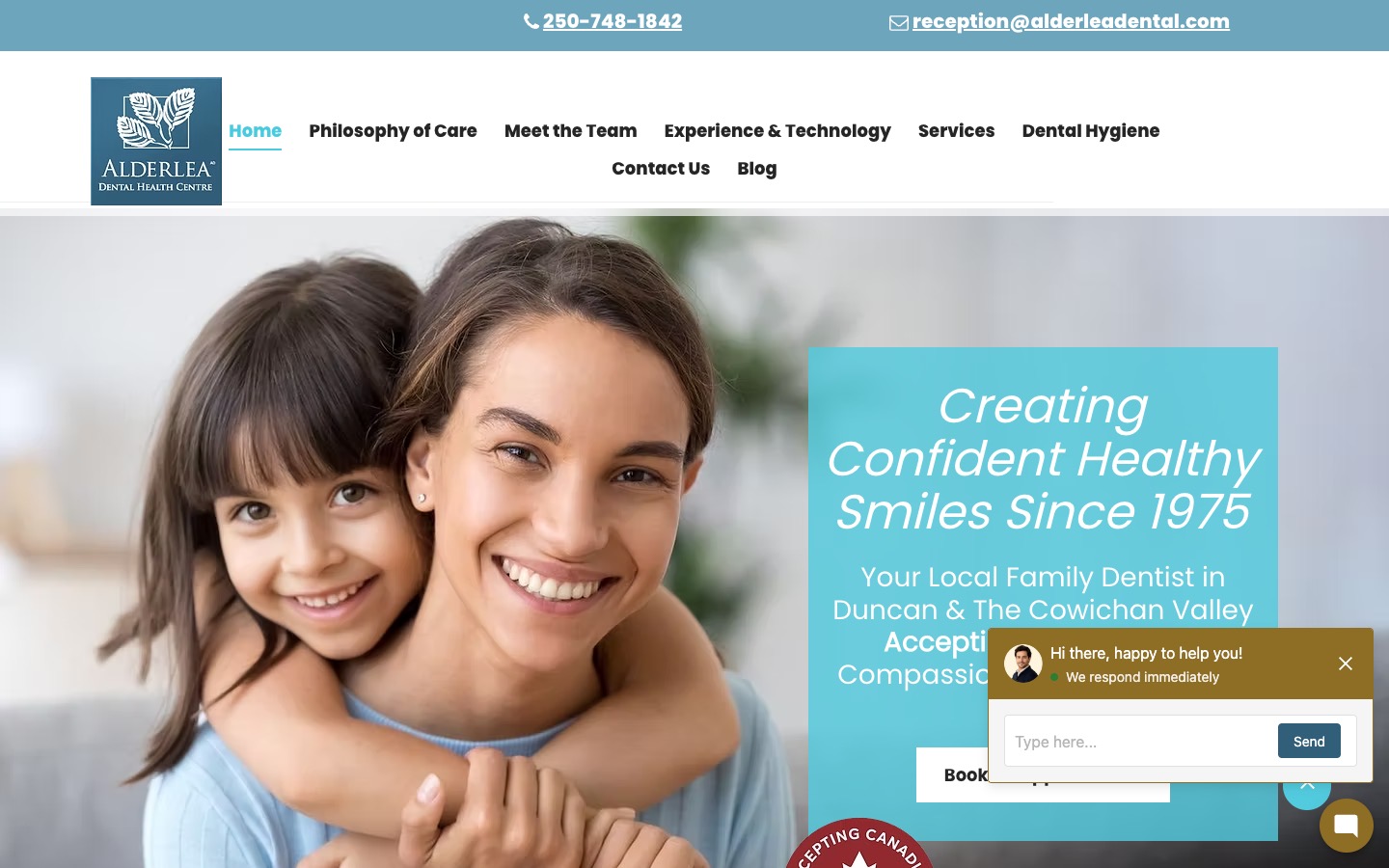 The current homepage